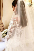 BMbride Elegant A Line Wedding Dresses With Sleeves Wedding dresses with lace BMbride