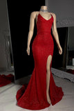 Elegant Criss-cross Straps Mermaid Split Front Prom Dresses for a Graceful Entrance BM bride