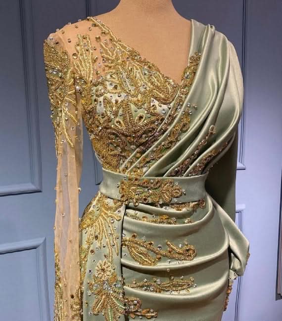 BMbride Elegant Evening Dresses with Sleeves Long Prom Dresses BMbride