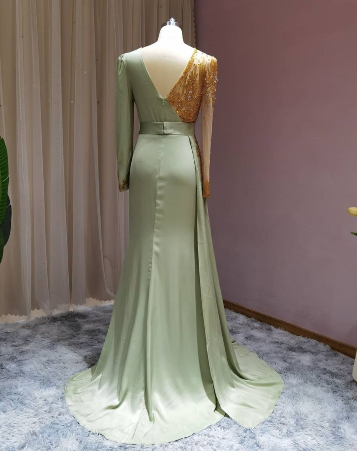 BMbride Elegant Evening Dresses with Sleeves Long Prom Dresses BMbride