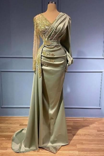 BMbride Elegant Evening Dresses with Sleeves Long Prom Dresses BMbride