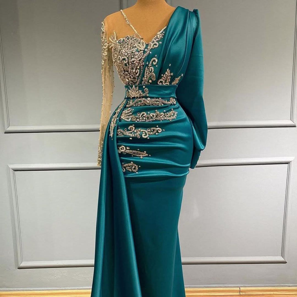 BMbride Elegant floor-length evening dress prom dresses with sleeves BMbride