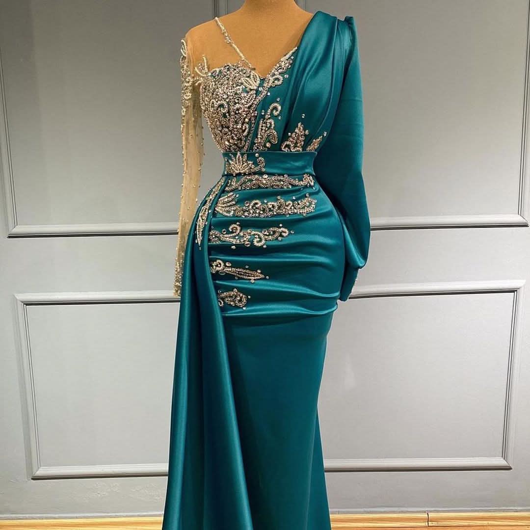 BMbride Elegant floor-length evening dress prom dresses with sleeves BMbride