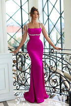 BMbride Elegant Long Mermaid Straps Sequined Sleeveless Prom Dress BMbride