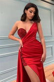 BMbride Elegant Long Red Fashion Mermaid Prom Evening Dress BMbride