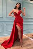 BMbride Elegant Long Red Fashion Mermaid Prom Evening Dress BMbride