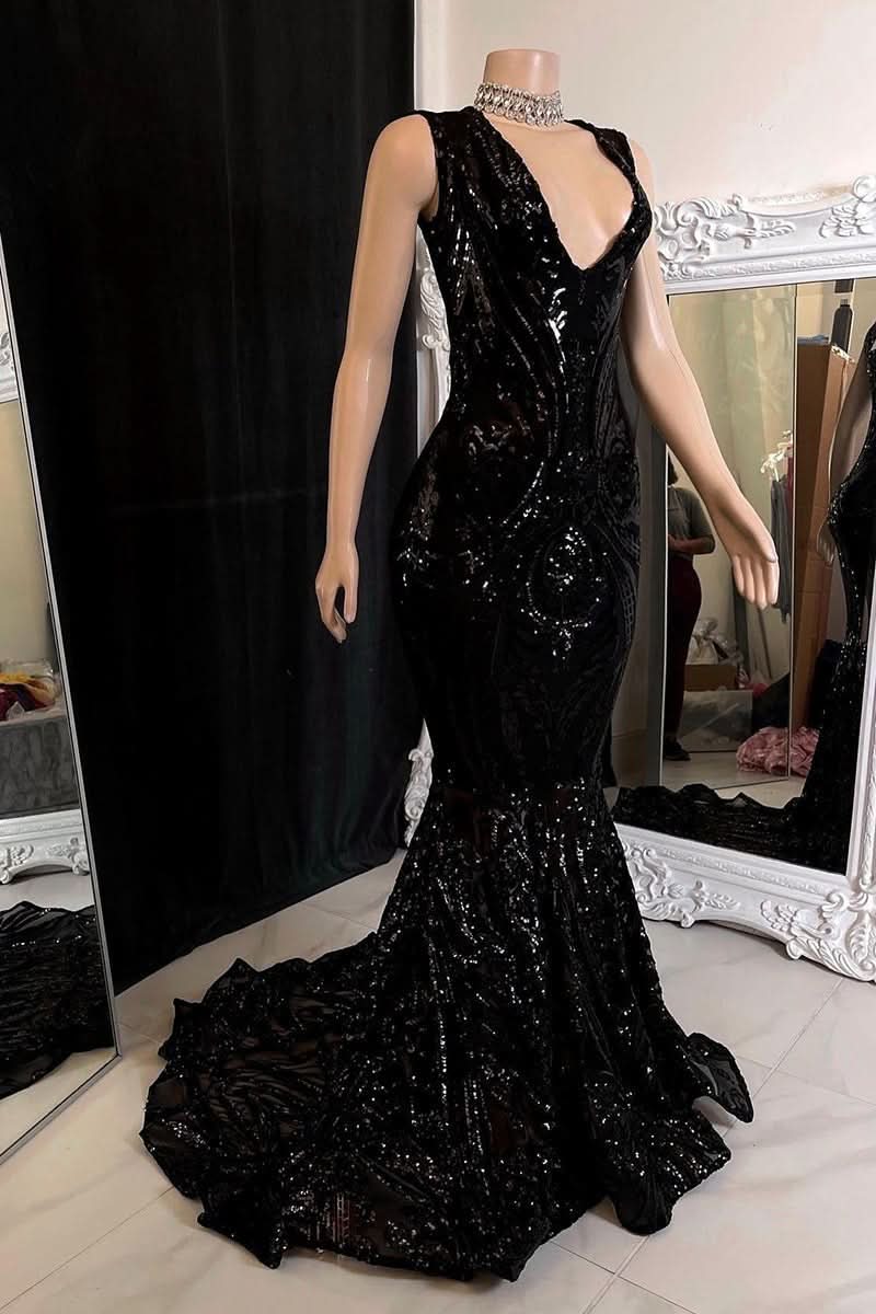 BMbride Elegant Long Red Mermaid Sleeveless Prom Dress With Lace BMbride