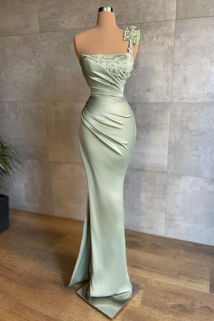 BMbride Elegant Mint Long Simple Mermaid Prom Dresses BMbride