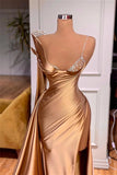 BMbride Elegant One Shoulder Sequined Long Sleeve Prom Dress With Slit BMbride