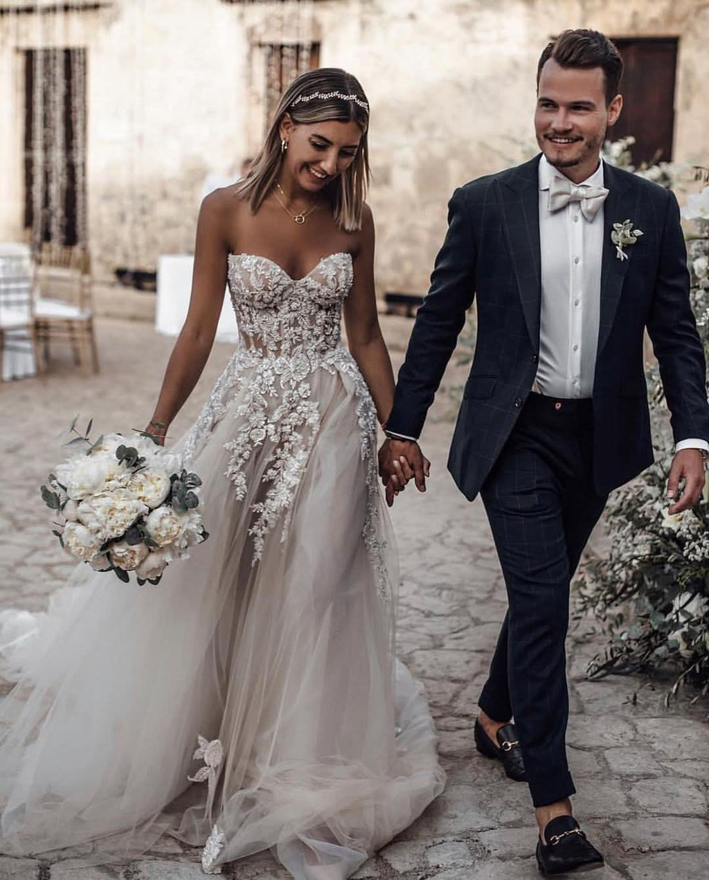 BMbride Elegant Princess A-Line Wedding Dresses with Lace BMbride