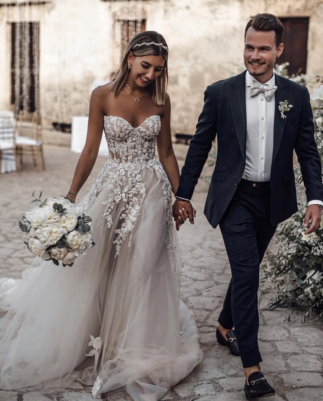 BMbride Elegant Princess A-Line Wedding Dresses with Lace BMbride