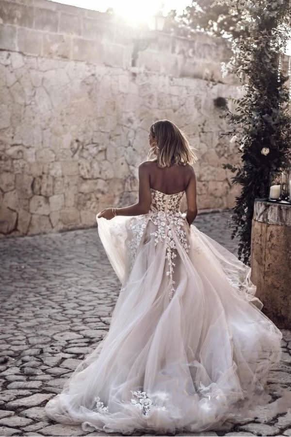 BMbride Elegant Princess A-Line Wedding Dresses with Lace BMbride