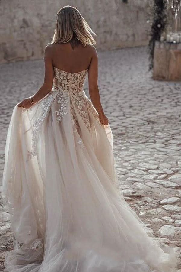 BMbride Elegant Princess A-Line Wedding Dresses with Lace BMbride