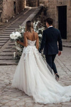 BMbride Elegant Princess A-Line Wedding Dresses with Lace BMbride