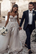 BMbride Elegant Princess A-Line Wedding Dresses with Lace BMbride