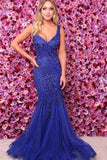 BMbride Elegant Royal Blue Straps Evening Dresses BMbride
