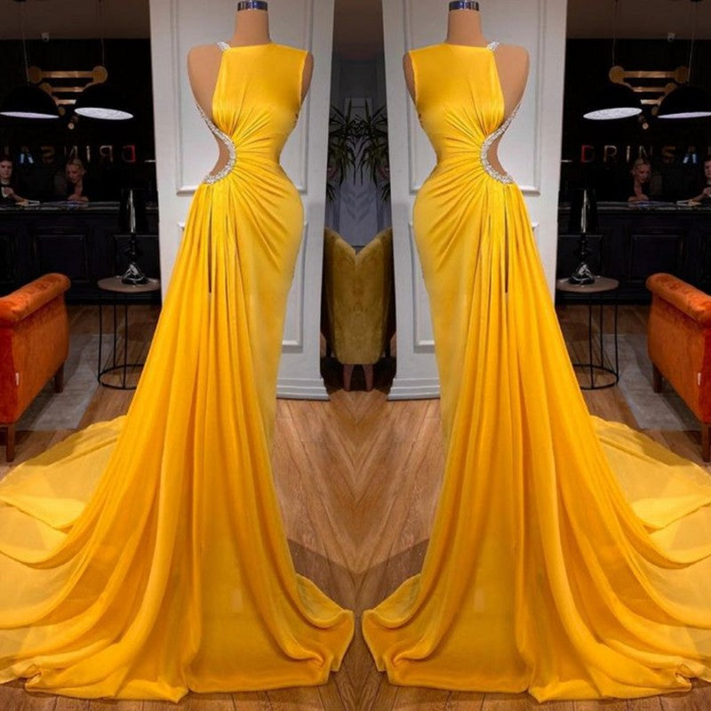 BMbride Elegant Sleeveless Long Mermaid Prom Dress With Slit BMbride