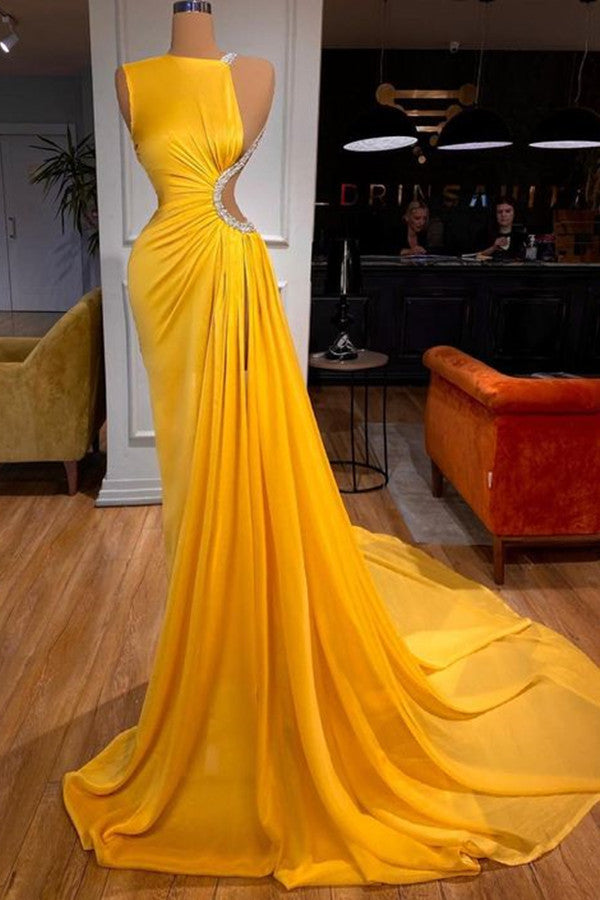 BMbride Elegant Sleeveless Long Mermaid Prom Dress With Slit BMbride