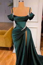 BMbride Elegant Stunning Off-the-Shoulder Mermaid Prom Dress Ruffles With Split BMbride