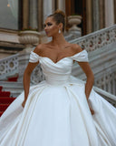 BMbride Elegant Sweetheart Off-the-shoulder Wedding Dresses Sweep Train BMbride