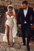 BMbride Elegant Sweetheart Split Front Floor-Length Prom Dress BMbride