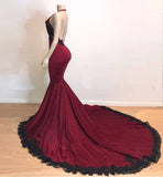 BMbride Elegant V-Neck Halter Mermaid Appliques Evening Gowns BMbride