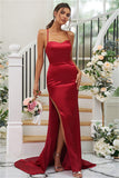 Elegant Vintage Elastic Woven Satin Ruched Square Sleeveless Bridesmaid Gowns BM bride