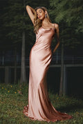 Elegant Vintage Ruched Spaghetti Straps Sleeveless Bridesmaid Gowns BM bride