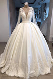 Elegant Wedding Dress with Sleeves Princess Wedding Dress White BM bride