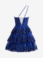 Delightful A-Line Purple Sequins Appliques Sweetheart Short Homecoming Dress BM bride