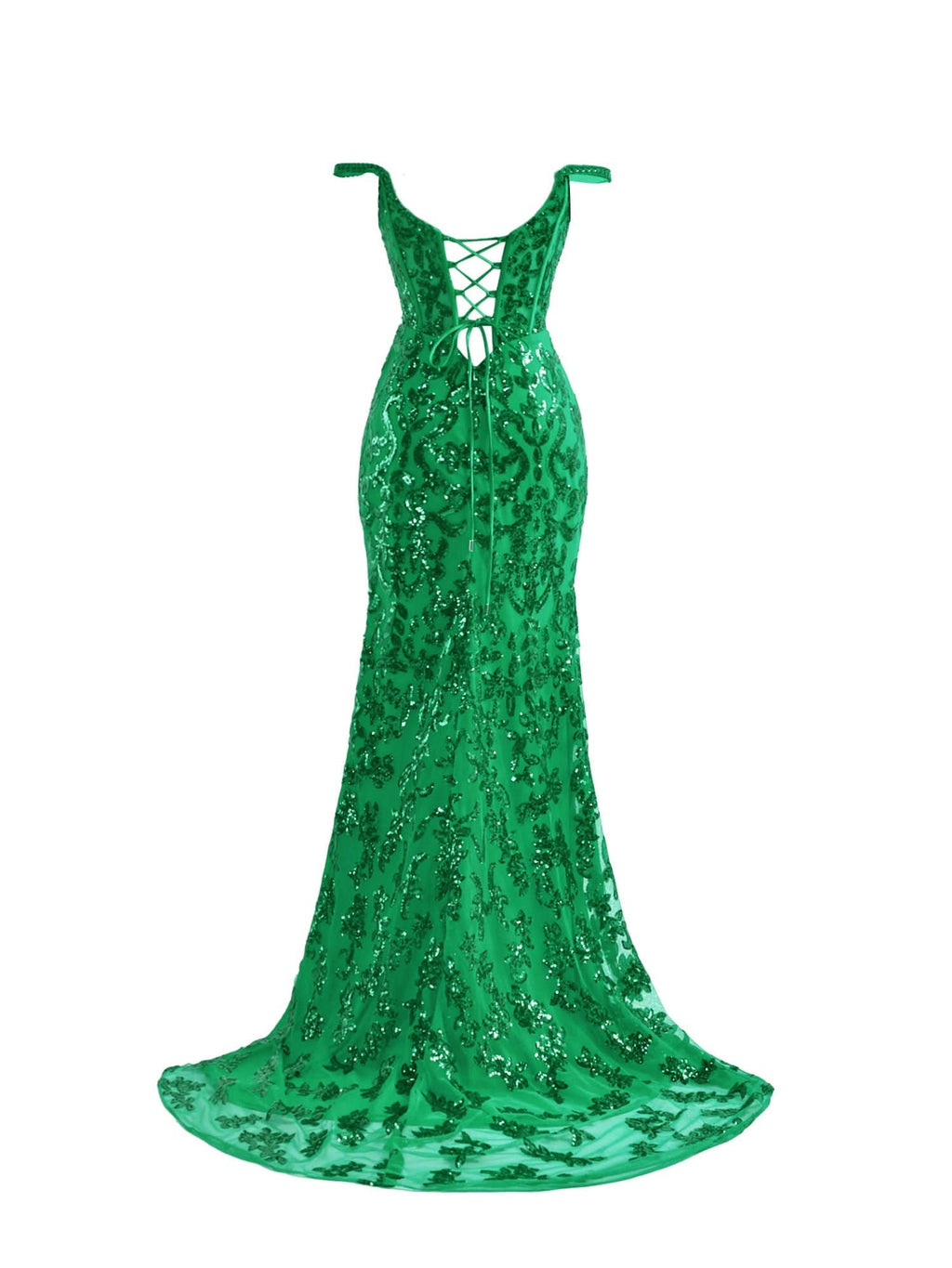 Eye-Catching Green Sheath Sequins Long Prom Dress with Slit BM bride