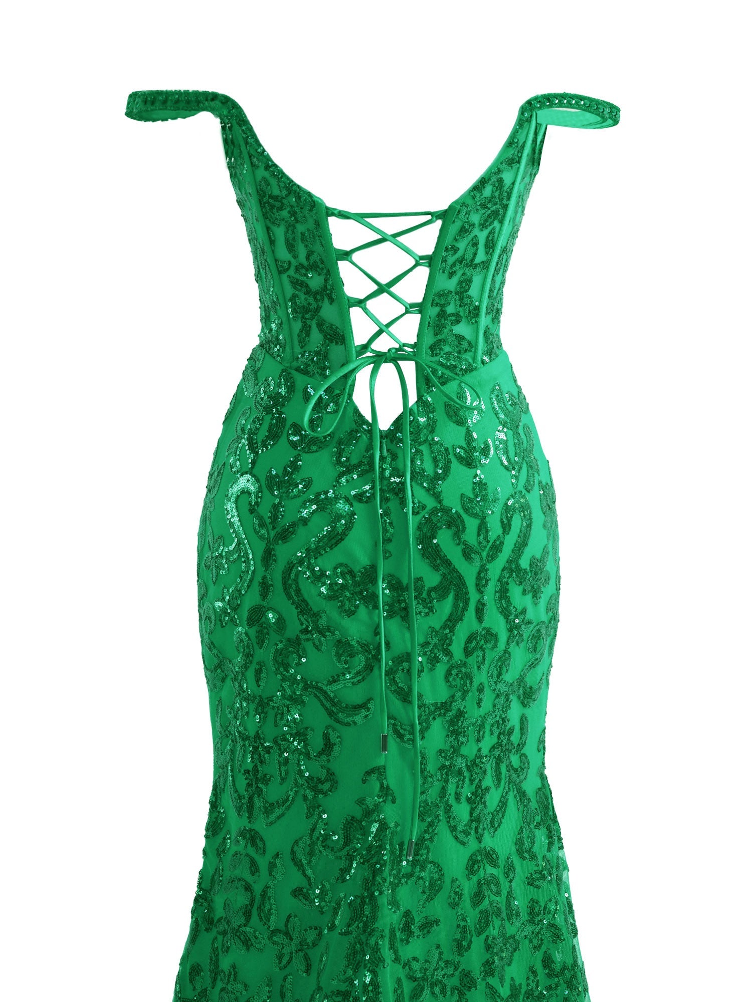 Eye-Catching Green Sheath Sequins Long Prom Dress with Slit BM bride