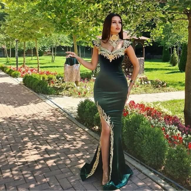 BMbride Evening dresses long green | Evening wear prom dress with lace BMbride