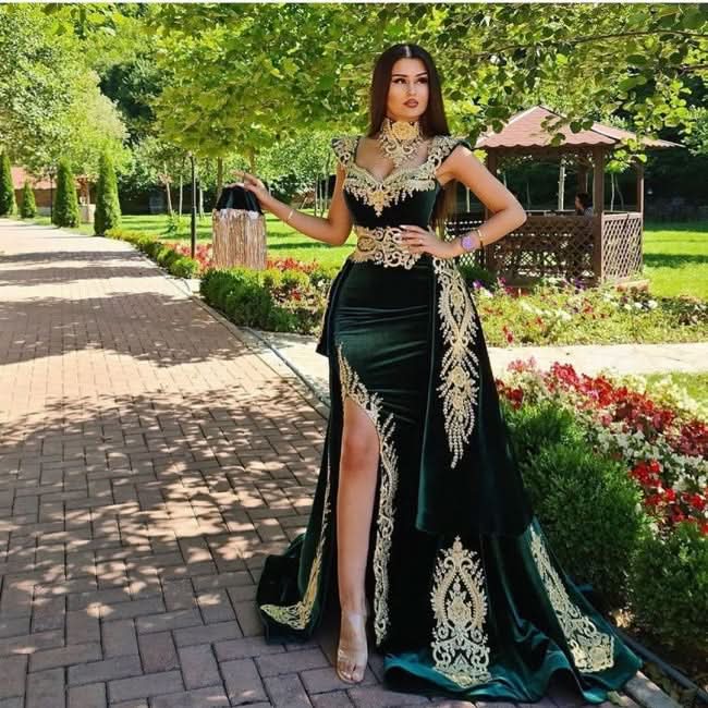 BMbride Evening dresses long green | Evening wear prom dress with lace BMbride