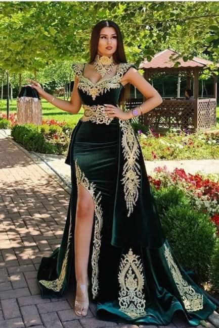BMbride Evening dresses long green | Evening wear prom dress with lace BMbride