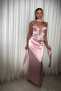 Strapless Sleeveless Long Mermaid Prom Dress With Pleated Beading BMBRIDE