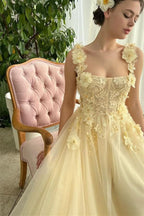 Daffodil Mermaid Strapless Sleeveless Evening Dress with Flowers On Sale BM bride