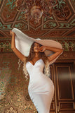 White Sweetheart Long Mermaid Prom Dress BM bride