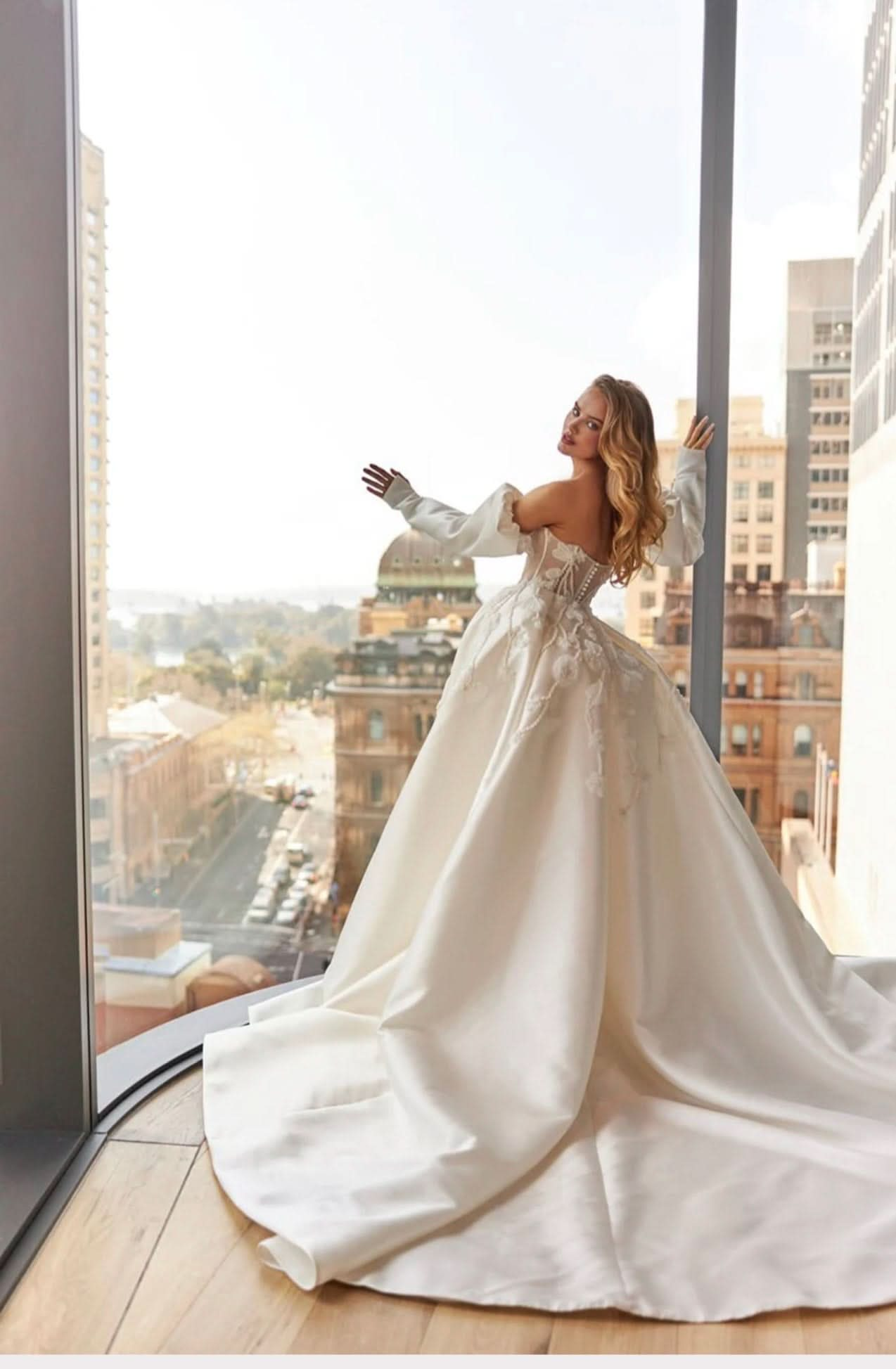 White A-Line Long Prom Dress with Sequins and Beaded Appliques BM bride
