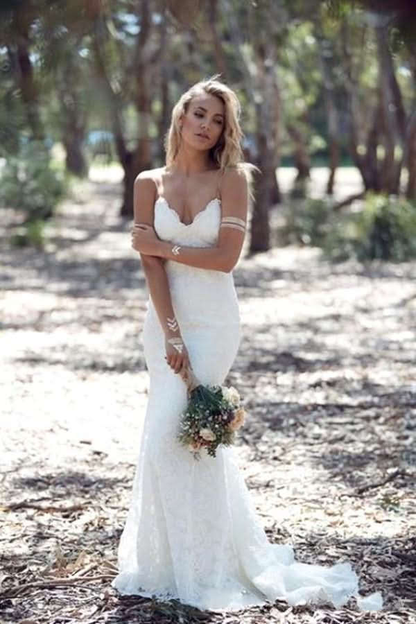 Backless Lace Mermaid Wedding Dress BM bride