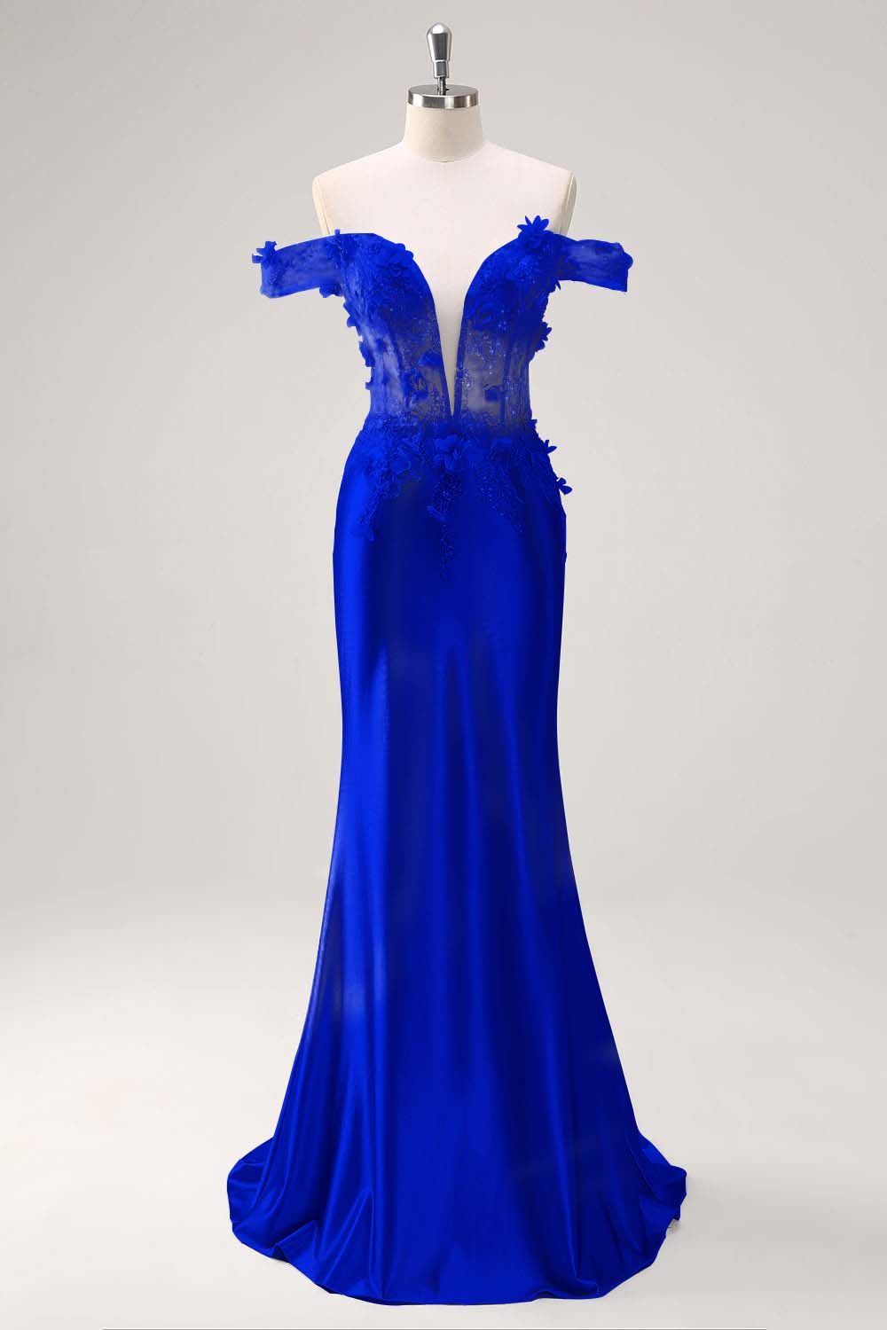 Strapless Sleeveless Long Mermaid Prom Dress With Appliques Pleated BMBRIDE