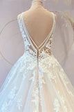Long Princess Wedding Dress Sweetheart Lace With Tulle Appliques BM bride