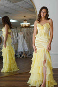 Spaghetti Strap Sleeveless Backless Long Prom Dress With Ruffles