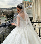 Sweetheart Off-the-Shoulder Backless Ball Gown Wedding Dress with Pearl Beading and Ruffles BM bride
