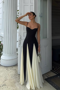 Sweetheart Spaghetti Strap Sleeveless Long Prom Dress With Ruffles