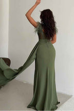 Straps Sweetheart Sleeveless Long Mermaid Prom Dress With Split