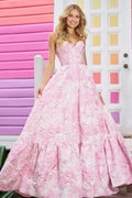 Sweet Pink Strapless Prom Dress, Sleeveless, Long Ball Gown BM bride