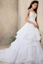 A-line Off-the-shoulder Wedding Dress With Tulle Lace Elegant BM bride