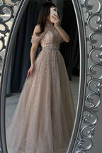 Off the Shoulder Strapless Sleeveless Long Prom Dress With Beading