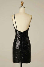 Royal Blue Glitter One Shoulder Tight Homecoming Dress